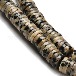天然石ダルメシアンジャスパービーズ連売り  ディスク  ヒシビーズ  6x1.5mm  穴：0.6mm  約239個/連  15.28~15.35''（38.8~39センチメートル）&nbsp;G-G175-N26-01