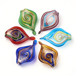 Handmade Gold Sand Lampwork Big Pendants&nbsp;LAMP-S189-19-B
