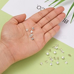 イヤリングパーツ925スターリングシルバーイヤリング  銀  5x4.5x3mm  穴：1mm&nbsp;X-STER-F015-02