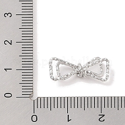 変色しない304ステンレススチールコネクタチャーム  テクスチャーのある蝶結び  ステンレス鋼色  7.5x18x4.5mm&nbsp;STAS-G336-02P