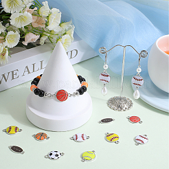 28Pcs 7 Styles Sports Ball Theme Alloy Enamel Connector Charms&nbsp;ENAM-SC0005-17