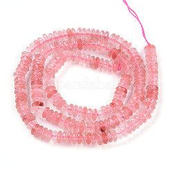 チェリークォーツガラスビーズ連売り  多面カット  ロンデル  5x2mm  穴：0.8mm  約174~177個/連  15.35~15.55''（39~39.5センチメートル）&nbsp;G-T141-61