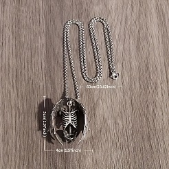 Punk Style Alloy Gothic Skeleton Angel Pendant Box Chain Necklaces for Men&nbsp;FS-WG22DE5-01