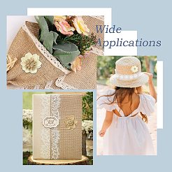 24Pcs 6 Styles Flower Burlap Ornament Accessories&nbsp;DIY-CJ0003-14
