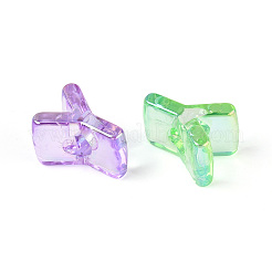 UVメッキ透明アクリルヨーロピアンビーズ  大穴ビーズ  ミックスカラー  文字y  21x16x13.5mm  穴：6mm&nbsp;OACR-M027-02Y