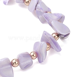 3Pcs 3 Colors Dyed Natural Trochid Shell/Trochus Shell Chip Beaded Stretch Bracelets for Women&nbsp;BJEW-JB13124