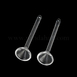 樹脂スタッドピアスパーツ  ラインストーンのセッティング  透明  13.5x3.5mm  ピン：0.8mm  3mmのラインストーンに適する&nbsp;FIND-H046-06