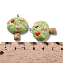 春をテーマにした不透明樹脂ペンダント  植物のチャーム  ツリー  30x23x8mm  穴：2mm&nbsp;LS-RESI-R444-04E
