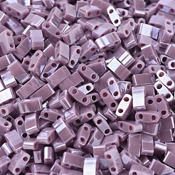 MIYUKIハーフティラビーズ  日本製シードビーズ  2の穴  （htl437)不透明な藤色の光沢  5x2.3x1.9mm  穴：0.8mm  約250PCS /ボトル  10 G /ボトル&nbsp;SEED-JP0008-HTL0437