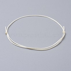 調節可能なフラットワックスポリエステルコードブレスレット作り  ホワイト  8インチ〜11-7/8インチ（20.4~30cm）&nbsp;AJEW-JB00508-06