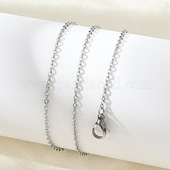 変色しない304ステンレススチールアズキチェーンネックレス、男性用、女性用  ステンレス鋼色  ワイド：1.5mm  17.72インチ（45cm）&nbsp;NJEW-N050-A02-S15