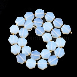 オパールビーズ連売り  シードビーズで  ファセット六角形カット  六角  12x13~13.5x5.5~6mm  穴：1.2mm  約28個/連  15.55インチ（39.5cm）&nbsp;G-G144-A06-01