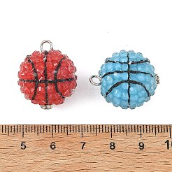 不透明合金アクリルパーツ  ラウンドチャーム  アンティークシルバー  ミックスカラー  23x19.5mm  穴：2.5mm&nbsp;PALLOY-JF06019