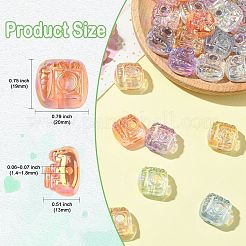 40色UVメッキ透明アクリルビーズ8個  虹色の  ニンジンとウサギのカメラ  ミックスカラー  19x20x13mm  穴：1.4~1.8mm  5個/カラー&nbsp;PACR-CJ0001-46