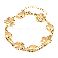 304 Stainless Steel Link Chain & Curb Chain Multi-strand Bracelets for Women&nbsp;BJEW-H641-01A-G