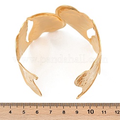 女性用304ステンレススチールカフバングル  ハート  18KGP本金メッキ  内径：2-1/4インチ（5.65cm）&nbsp;BJEW-U026-01G