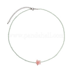 Summer Beach Resin Star Pendant Glass Seed Beaded Necklaces for Girls&nbsp;WGE1B85-03
