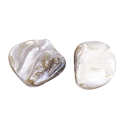 天然淡水シェルビーズ  チップ  ライトカーキ  18~22x15~21x7.5~10mm  穴：0.8mm  250 G /ボックス&nbsp;SSHEL-CA0001-01
