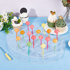 楕円形アクリル ロリポップ ディスプレイ ライザー  ロリポップホルダー  透明  完成品：32x26x1.65cm&nbsp;ODIS-WH0038-58