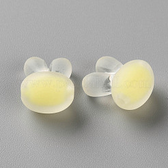 透明なアクリルビーズ  艶消し  二層ビーズ  ウサギの頭部  きいろ  15.5x12x9.5mm  穴：2mm  約480個/500g&nbsp;TACR-S152-12C-SS2105
