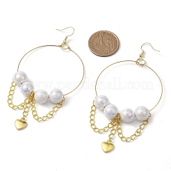 Stainless Steel Acrylic Imitation Pearl Dangle Earrings&nbsp;EJEW-JE05810