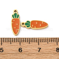 304ステンレススチールエナメルペンダント  イオンプレーティング（ip）  ゴールドカラー  ニンジン  15x5x1.5mm  穴：1.2mm&nbsp;STAS-U060-01G-02