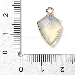 オパールペンダント  真鍮の盾チャーム  多面カット  ゴールドカラー  19.5x12.5x6~6.5mm  穴：1.8mm&nbsp;G-K422-01G-06