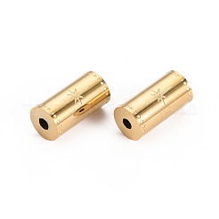 304ステンレススチールビーズ  スターとコラム  14KGP本金メッキ  12x6mm  穴：1.8mm&nbsp;STAS-S116-297G