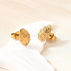 女性用304ステンレススチールスタッドピアス  イオンプレーティング（ip）  てんとう虫  ゴールドカラー  10.5x7mm&nbsp;EJEW-K243-16G