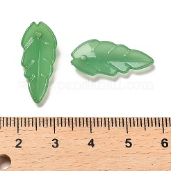 半透明のアクリルパーツ  葉  ミディアムシーグリーン  23.5x10.5x4mm  穴：1.4mm&nbsp;OACR-Z016-09B