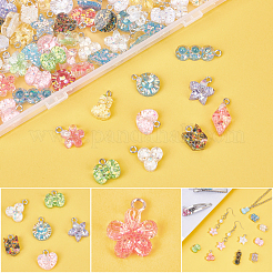 100Pcs 10 Styles Epoxy Resin Pendants&nbsp;RESI-PH0001-53