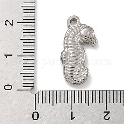 変色防止304ステンレススチールペンダント  ステンレス鋼色  タツノオトシゴ  20.5x10x3mm  穴：1.8mm&nbsp;STAS-D197-19P-01