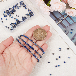2連売り天然ラピスラズリビーズ連売り  多面カット  ラウンド  3mm  穴：0.8mm  約120~130個/連  15.7インチ&nbsp;G-BBC0001-33