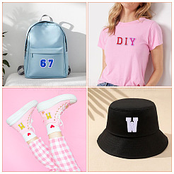 36Pcs 2 Sets 2 Styles Letter A~Z & Number 0~9 Polyester Embroidery Sew On Patches Sets&nbsp;PATC-TA0001-55F