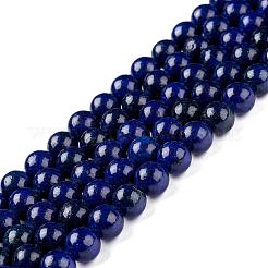 天然なラピスラズリラウンドビーズ連売り  染め  6mm  穴：1mm  約57~60個/連  15インチ&nbsp;X-G-I181-10-6mm