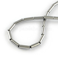 Tube Electroplated Non-magnetic Synthetic Hematite Beads Strands&nbsp;G-R259-38H