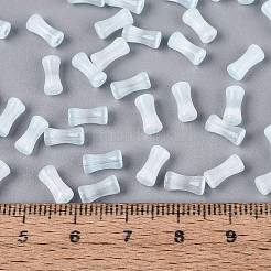 Fgbグレードaドローベンチスタイルガラスシードビーズ  竹の共同  模造キャットアイビーズ  ライトシアン  7.5x3.5~4mm  穴：1.2~1.5mm  約3000個/ポンド&nbsp;SEED-Q040-01A-04
