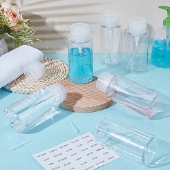 空のプラスチック製プレスポンプボトル  粘着ステッカーとプラスチック製の使い捨てトランスファーピペット付き  透明  6.1x15.7cm  容量：300ml（10.15fl.oz）&nbsp;CON-GO0001-06