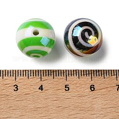 UV Plating Opaque Acrylic Stirpe Beads&nbsp;OACR-P038-05A-M
