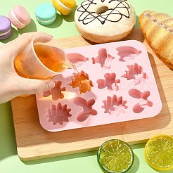 蜂、蝶、葉、草、花のシリコンフォンダン型2個  レジン型  チョコレート用  キャンディ  UVレジン  エポキシ樹脂工芸品作り  ピンク  175x141x18mm&nbsp;ST-CJ0043-026