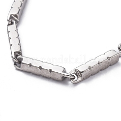 Tarnish Resistant Unisex 201 Stainless Steel Bar Link Chain Bracelets&nbsp;BJEW-L637-36B-P