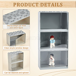 Rectangle Stackable Plastic Minifigures Display Case&nbsp;ODIS-WH0043-60B
