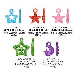 200個5スタイル不透明アクリルパーツ  混合形状  ミックスカラー  20~28.4x16~24x4~5.5mm  穴：2.5~3mm  40個/スタイル&nbsp;MACR-YW0002-60