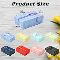 24個 8色 長方形 蝶結び 紙リング収納ボックス  ミックスカラー  8.3x5.3x2.7cm  3個/カラー&nbsp;CON-CJ0001-26
