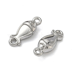 オーシャン 304 ステンレススチール リンク コネクター チャーム  ステンレス鋼色  変色しない  魚  11x4.5x2.5mm  穴：0.8mm&nbsp;STAS-D211-15E-P