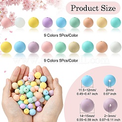90Pcs 18 Styles Round Food Grade Eco-Friendly Silicone Beads&nbsp;SIL-CJ0001-86