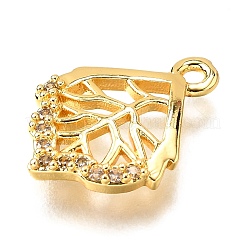 Brass Micro Pave Cubic Zirconia Pendants&nbsp;KK-D385-02G-04