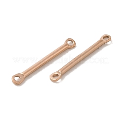 イオンプレーティング（IP）304ステンレススチールリンク  バーコネクタチャーム  ローズゴールド  20x2.5x1.5mm  穴：1.4mm&nbsp;STAS-Q323-05B-RG