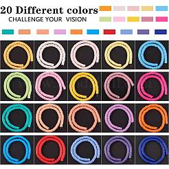20 連売り 20 色 フラットラウンドい手作りポリマー粘土ビーズ  ディスクヘイシビーズ＆60pcs2スタイルキューブアクリルビーズ  ミックスカラー  約380~400個/連  30個/スタイル&nbsp;CLAY-SZ0001-72