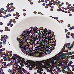 MIYUKIティラビーズ  日本製シードビーズ  2穴  （TL454)メタリックダークプラムアイリス  5x5x1.9mm  穴：0.8mm  約2950個/250g&nbsp;LS-SEED-MY05-TL0454